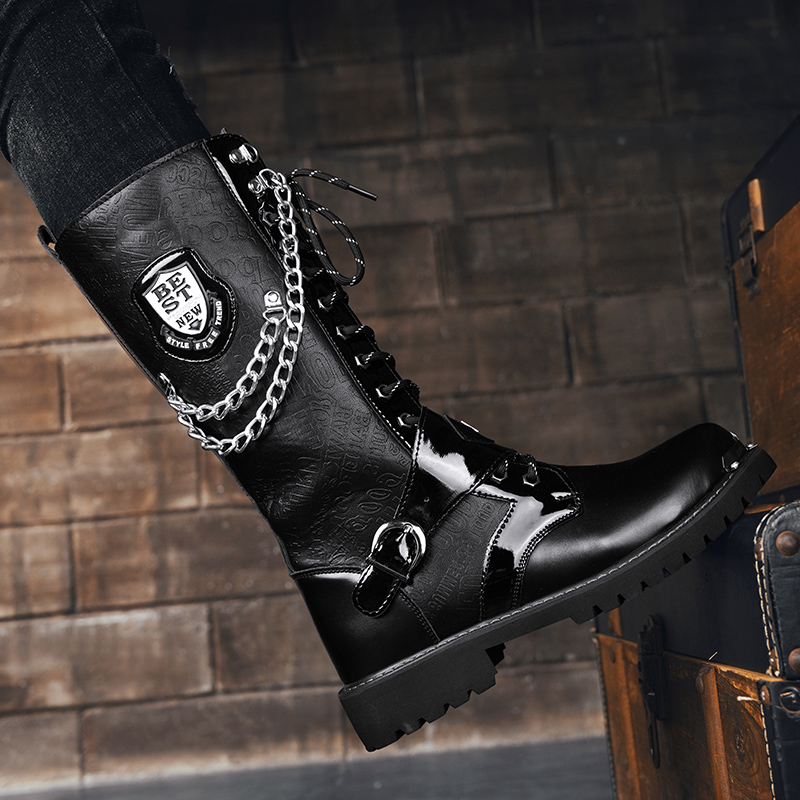 Men's high top motorcycle boot - Anti Loop Rubber recension och pris